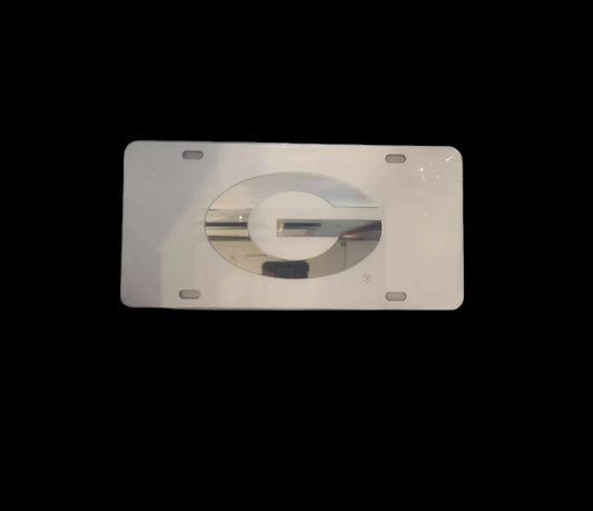 Georgia Bulldogs License Plate White Color  and Silver "G" Car Tag