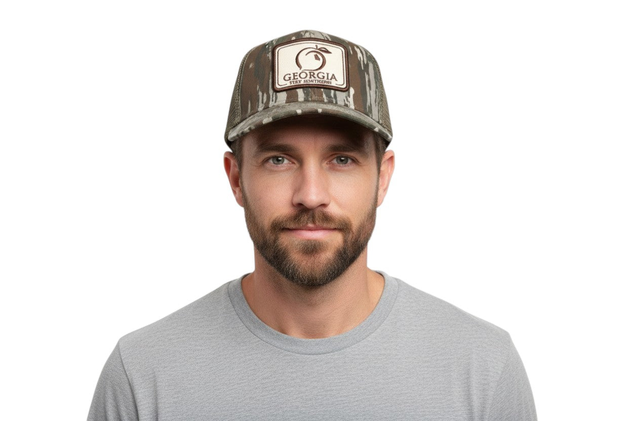 Peach State Pride - Georgia Patch Mesh Back Trucker Hat - Realtree Original™ Camo