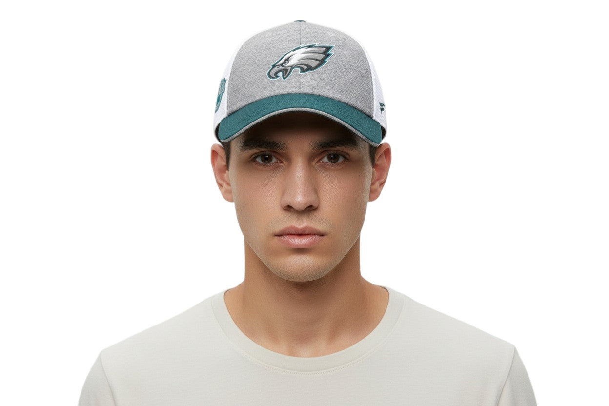 Philadelphia Eagles Fanatics Option Trucker Adjustable Hat - Gray/Green