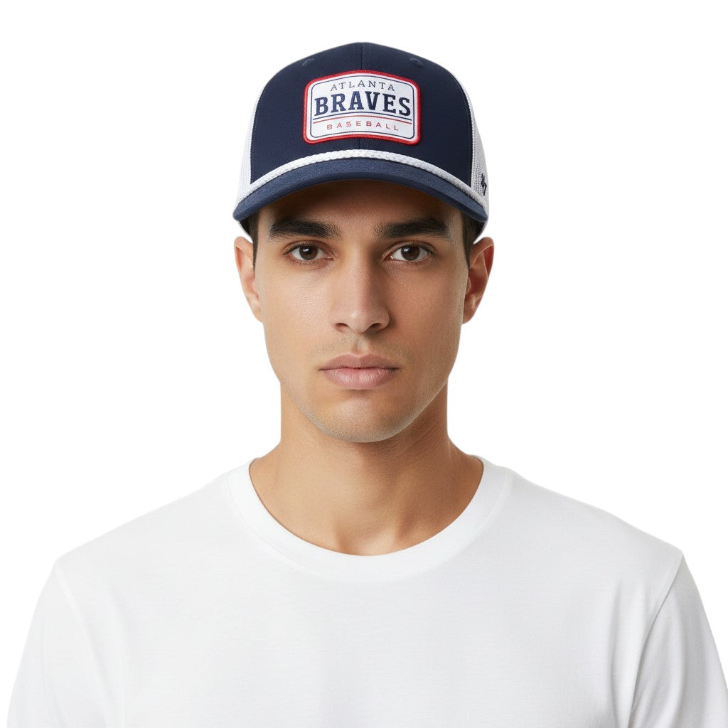 ATLANTA BRAVES NAVY ELLINGTON TC ROPE 47 TRUCKER