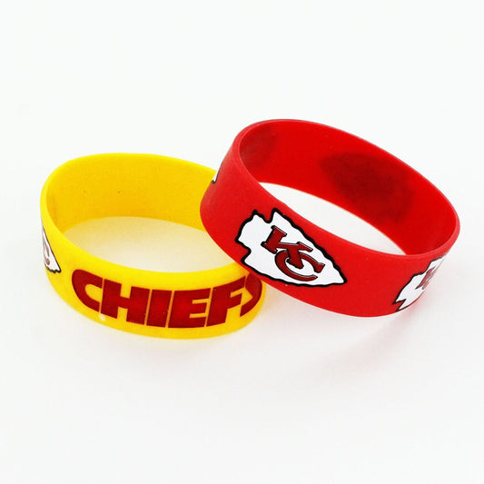 KANSAS CITY CHIEFS WIDE BRACELETS (2-PACK)