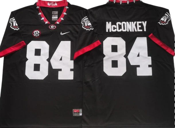 Georgia Bulldogs #84 Ladd McConkey Black Dog Collar Game College Football Jersey