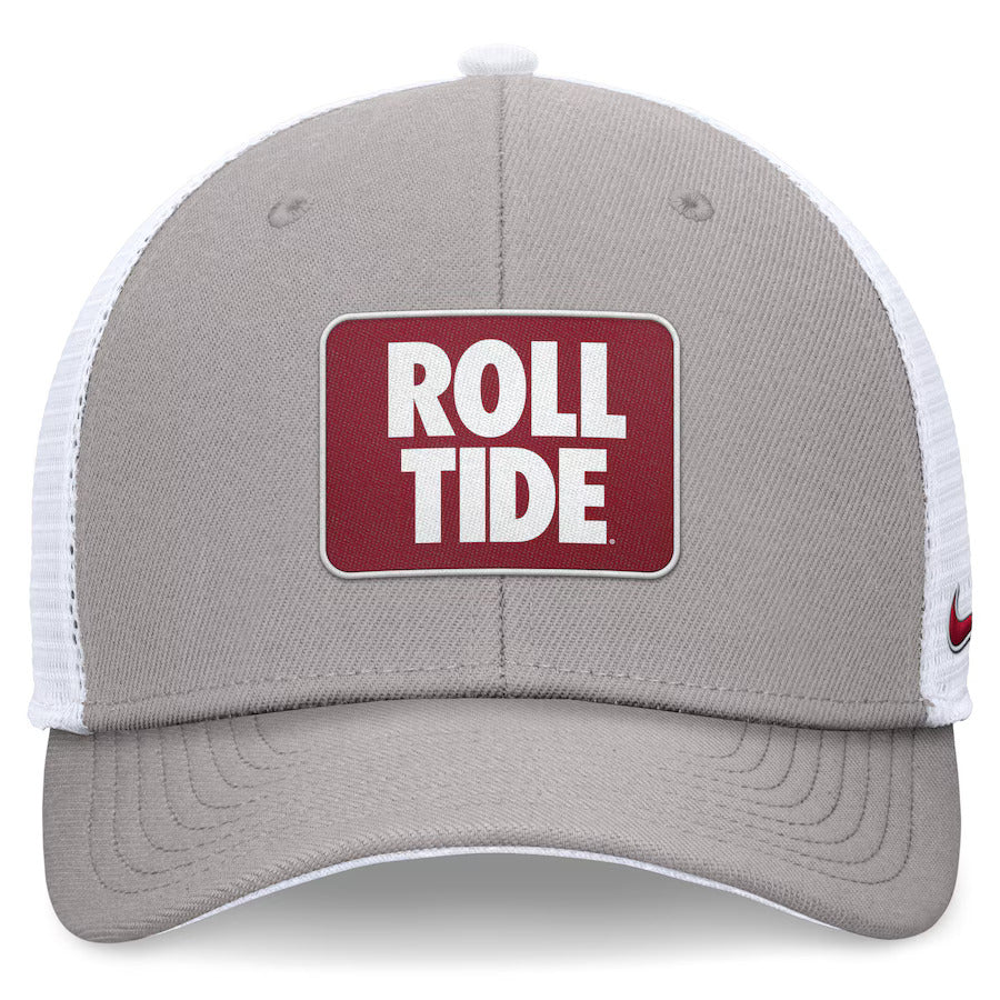 Alabama Crimson Tide Nike Local Rise Trucker Adjustable Hat - Gray/White Size M/L