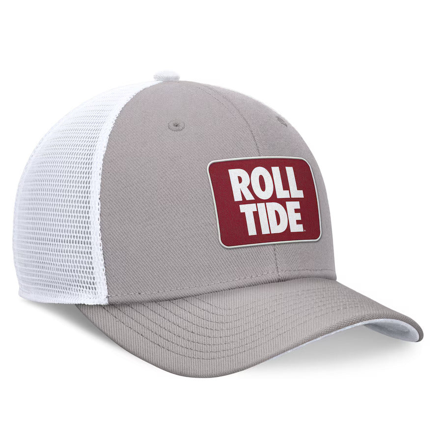 Alabama Crimson Tide Nike Local Rise Trucker Adjustable Hat - Gray/White Size M/L