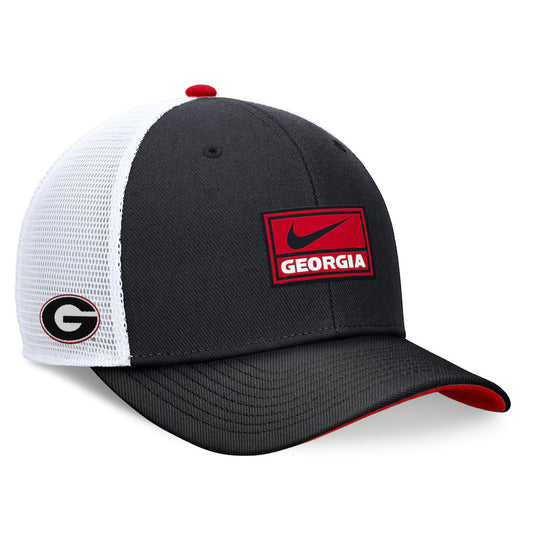 Georgia Bulldogs Nike 2024 On Field Swoosh Trucker Adjustable Hat - Black/White