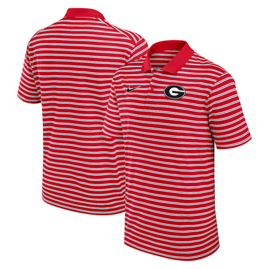 Georgia Bulldogs Nike Primetime Victory Striped Performance Polo - Red/White