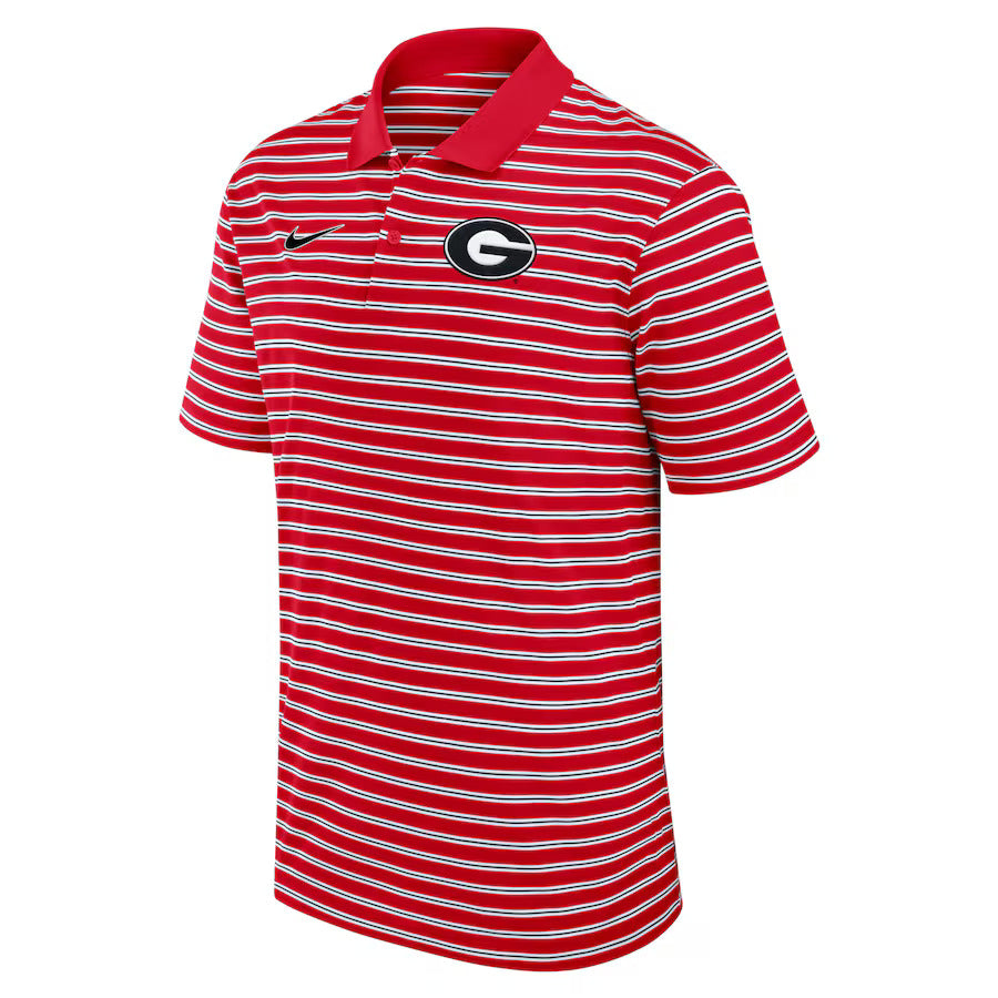 Georgia Bulldogs Nike Primetime Victory Striped Performance Polo - Red/White