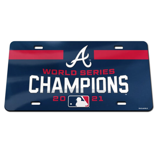 Atlanta Braves WinCraft 2021 World Series Champions Laser Cut Acrylic License Plate