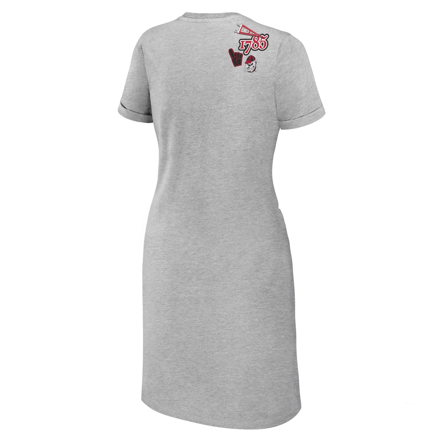 Georgia Bulldogs WEAR by Erin Andrews Women's Knotted T-Shirt Dress - Heather Gray